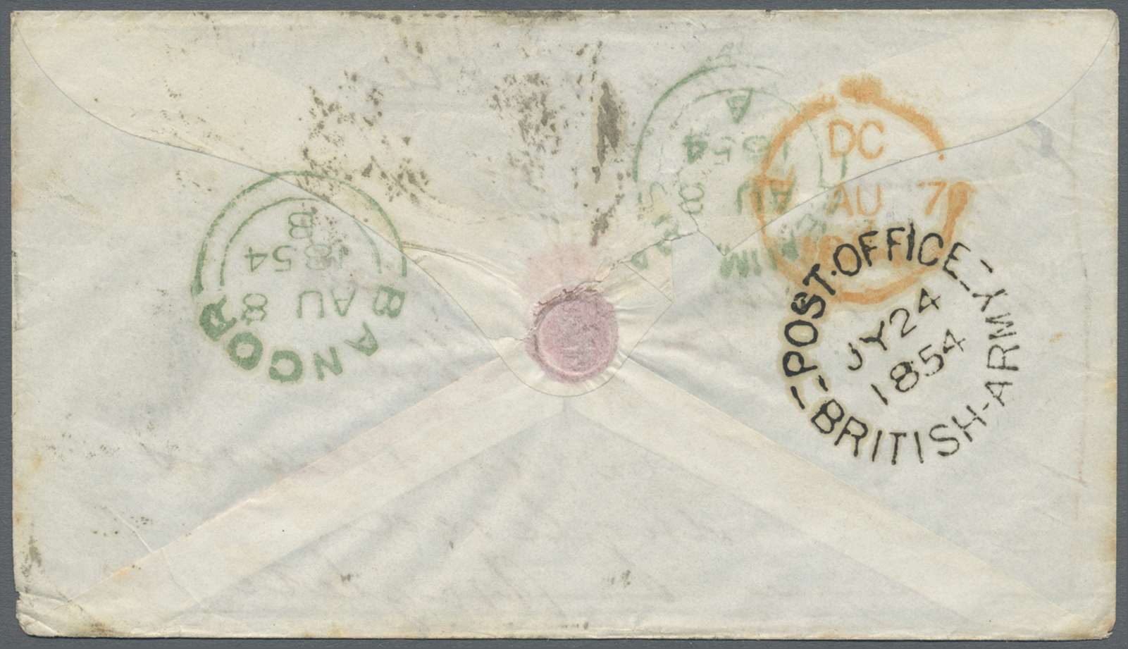 Br Großbritannien: 1854, CRIMEAN WAR, Envelope With 3 One Penny Red Cancelled "39" From Varna Via Constantinople - Autres & Non Classés