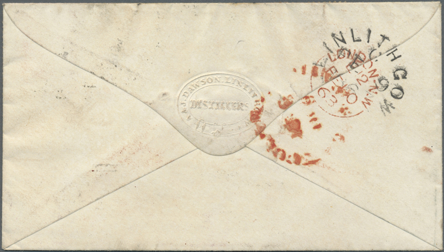 Br Großbritannien: 1857, 9 X 1 D Rose-red, Multiple Franking On Cover From A.& J Dawson Distillers In Linlithgow - Autres & Non Classés