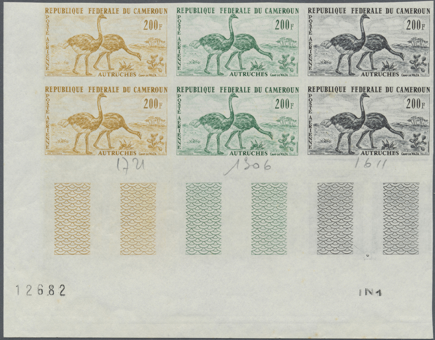 ** Thematik: Tiere-Vögel / Animals-birds: 1962, KAMERUN: Flugpostmarke 200 Fr. Afrikanischer Strauß (Struthio Camelus) I - Other & Unclassified