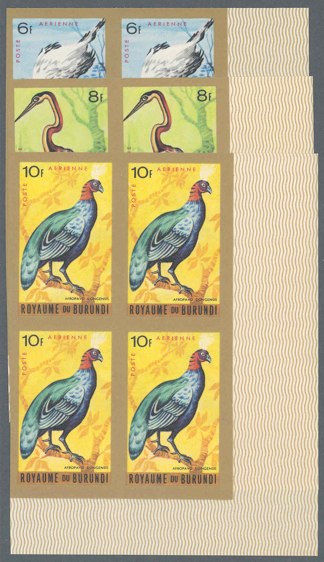 ** Thematik: Tiere-Vögel / Animals-birds: 1965, Burundi, Flugpostmarken Vögel Komplette Serie In UNGEZÄHNTEN Postfrische - Other & Unclassified