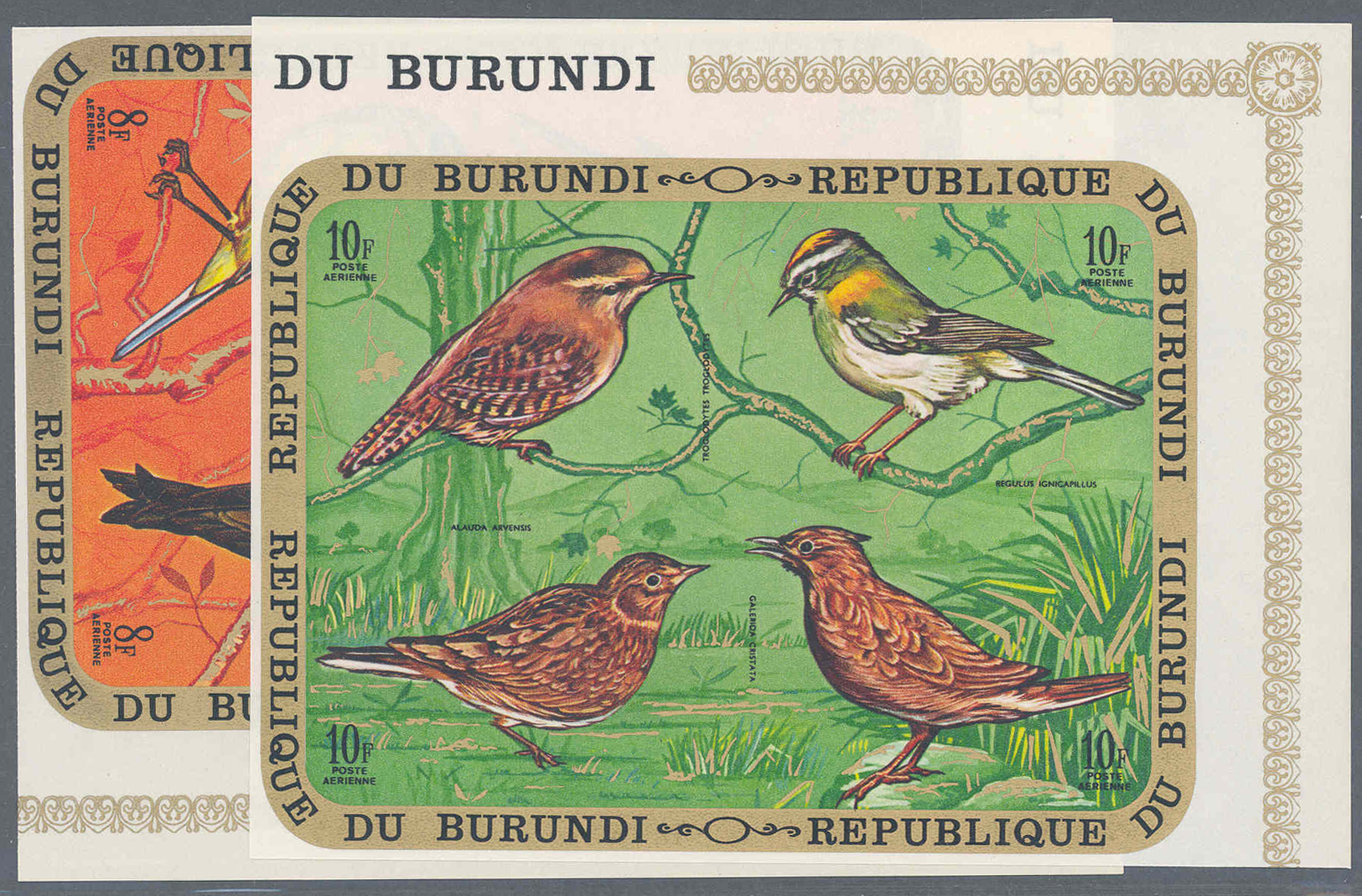 ** Thematik: Tiere-Vögel / Animals-birds: TIERE-VÖGEL: Burundi 1970/71, Vögel Komplett In UNGEZÄHNTEN Eckrand-Viererbloc - Other & Unclassified