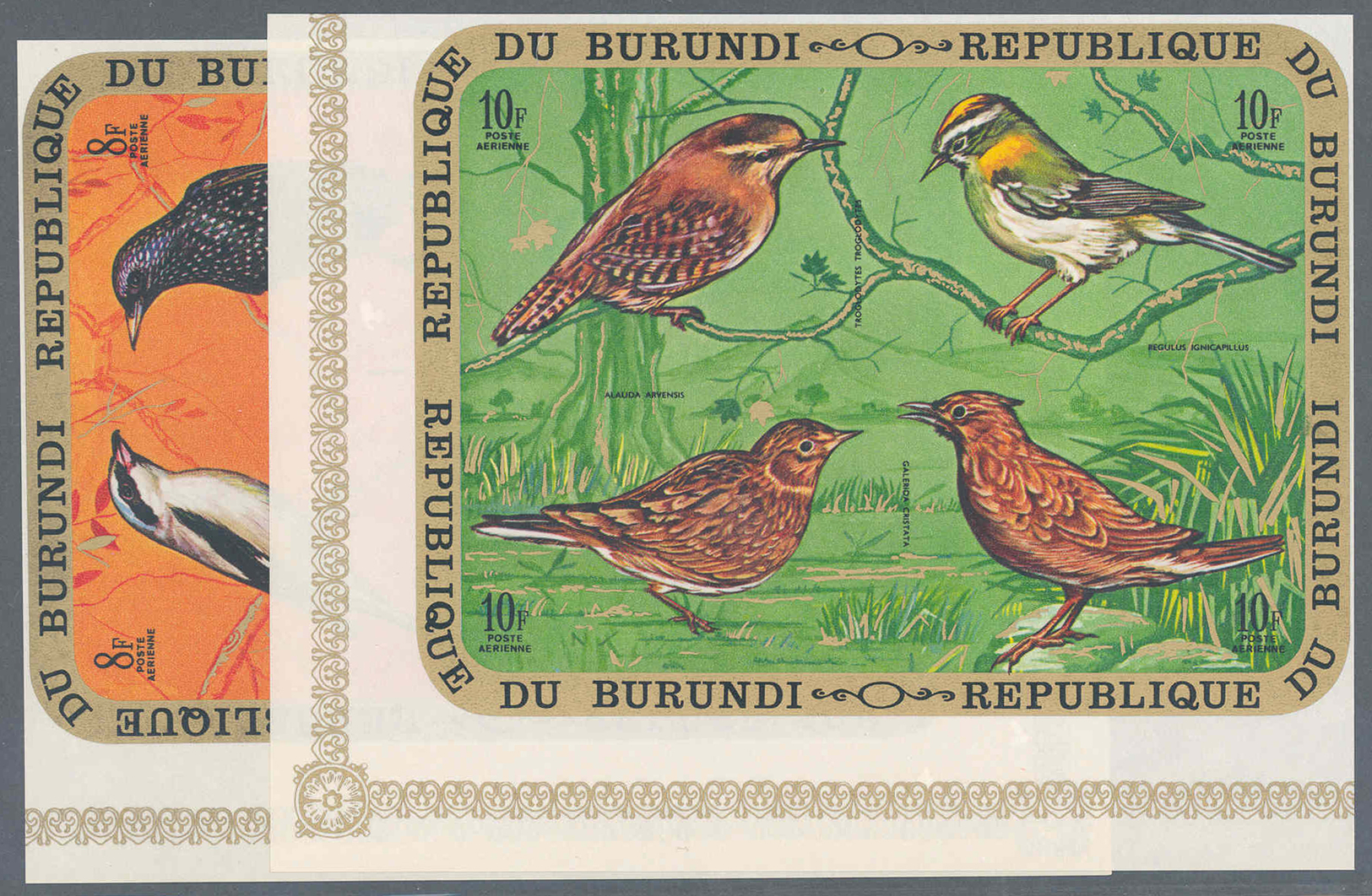 ** Thematik: Tiere-Vögel / Animals-birds: 1970/71, Burundi, Vögel Komplett In UNGEZÄHNTEN Eckrand-Viererblocks, Im Miche - Other & Unclassified