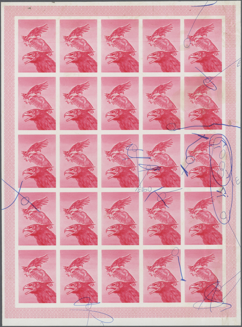 ** Thematik: Tiere-Vögel / Animals-birds: 1976, Mauritania, 6 Items, Progressive Plate Proofs For The 200c Nomination In - Other & Unclassified