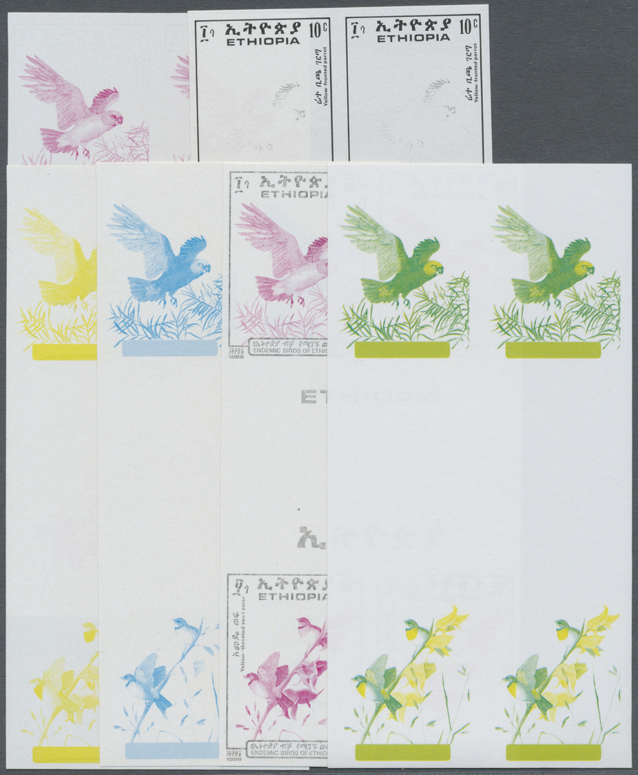 ** Thematik: Tiere-Vögel / Animals-birds: 1989, ENDEMIC BIRDS OF ETHIOPIA - 12 Items; Collective, Progressive Plate Proo - Other & Unclassified