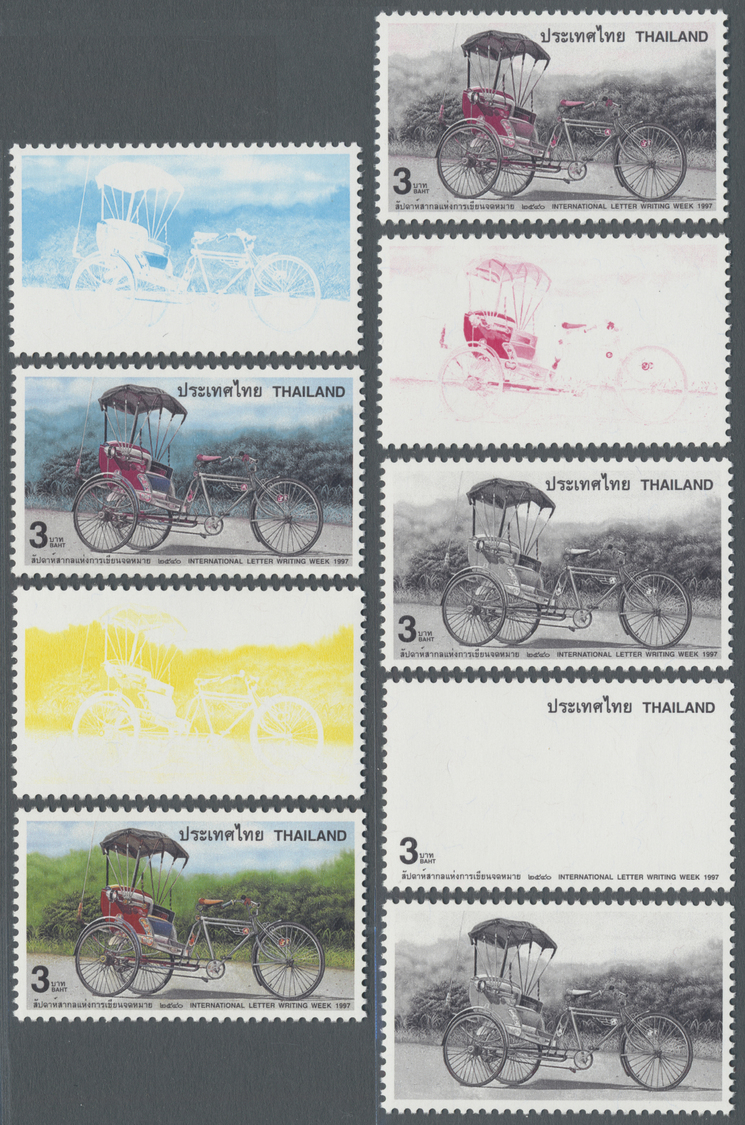 ** Thematik: Verkehr / Traffic: 1997, Thailand. Progressive Proof (8 Phases) For The First 3b Value Of The Letter Writin - Other & Unclassified