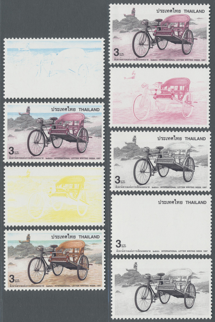 ** Thematik: Verkehr / Traffic: 1997, Thailand. Progressive Proof (8 Phases) For The Second 3b Value Of The Letter Writi - Other & Unclassified