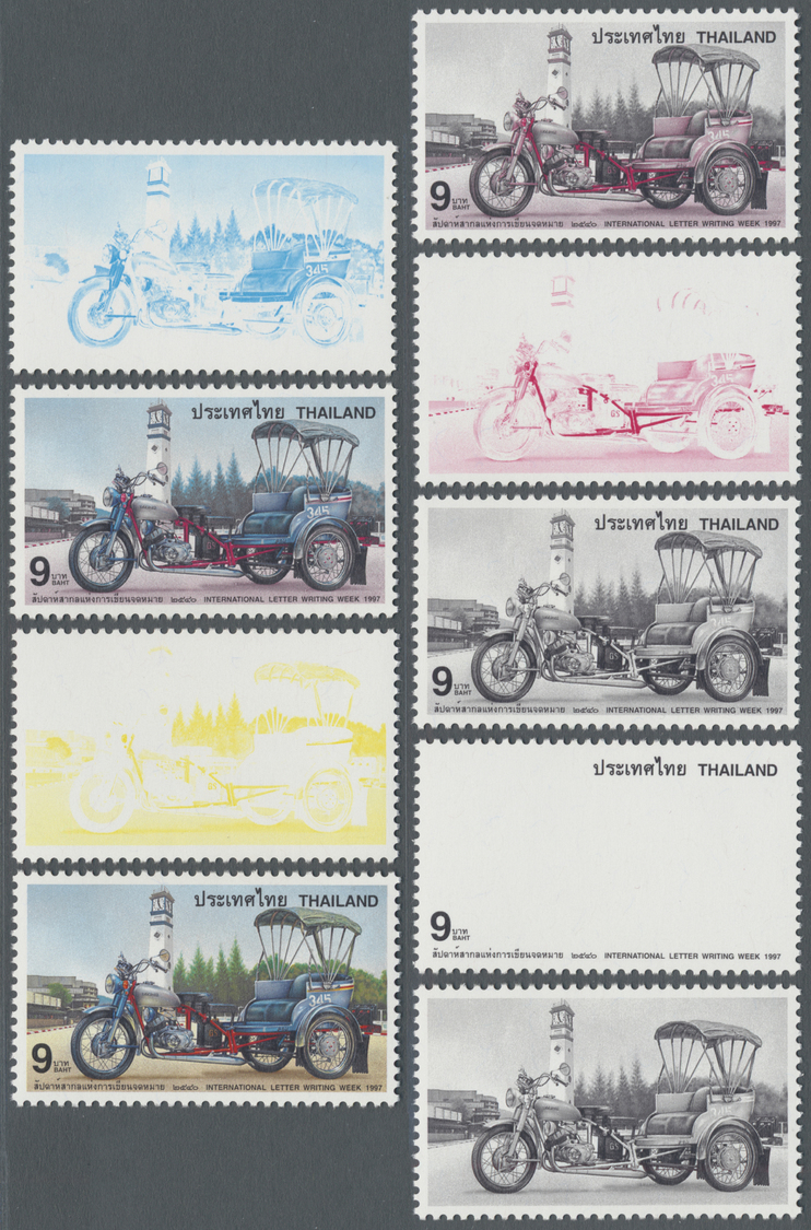 ** Thematik: Verkehr / Traffic: 1997, Thailand. Progressive Proof (8 Phases) For The First 9b Value Of The Letter Writin - Other & Unclassified