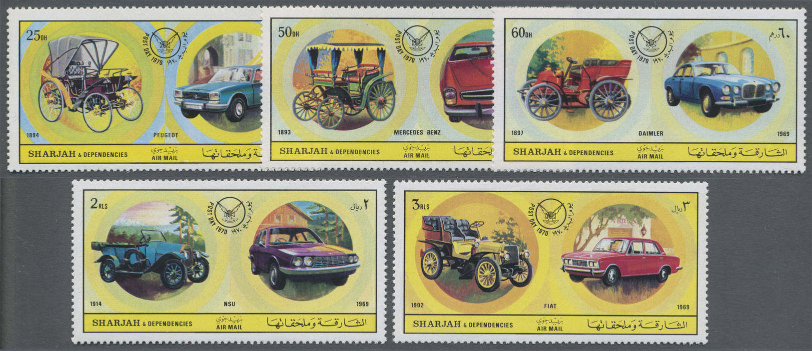 **/(*) Thematik: Verkehr-Auto / Traffic-car: 1970 (c.): Old American Cars: Proof Sheet For A Yemen Arab Republic Issue W - Cars