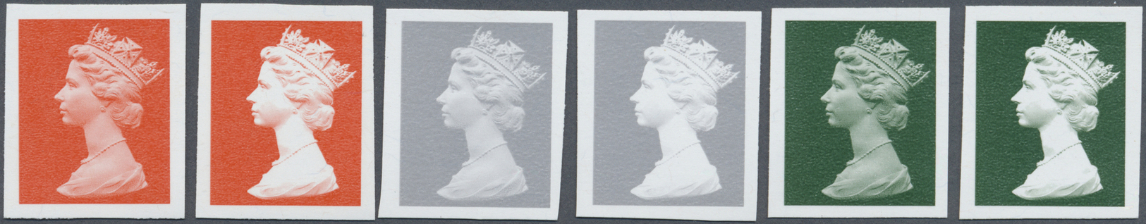 ** Großbritannien - Machin: 1997, Imperforate Proof In Issued Design Without Value On Gummed Paper, Six Single St - Série 'Machin'