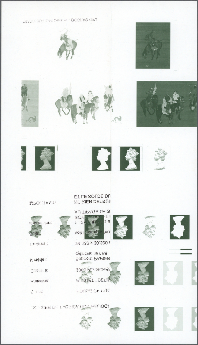 ** Großbritannien - Machin: 1997/1998, Proof Sheet On Gummed Paper (vertical Fold), Size 17,2:29,9 Cm, Depicting - Série 'Machin'