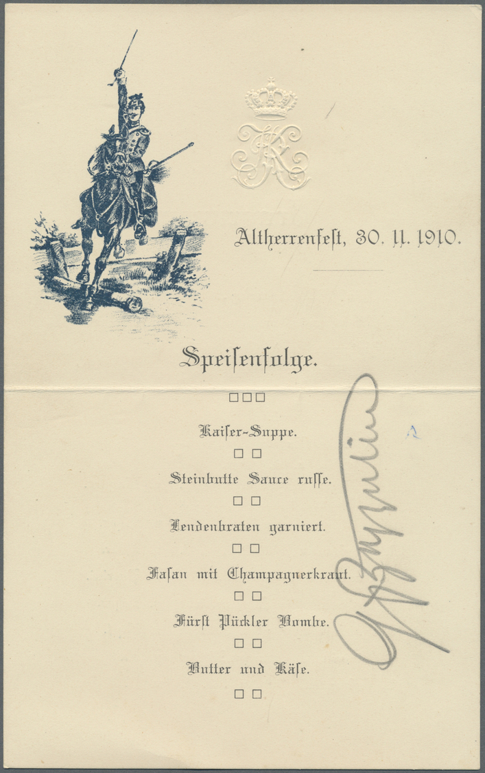 Thematik: Zeppelin / Zeppelin:  1910:  Signiert Graf Zeppelin Ulanen Regiment König Karl ( 1. Württ.) Nr. 19 Aus Ulm-Wib - Zeppelins