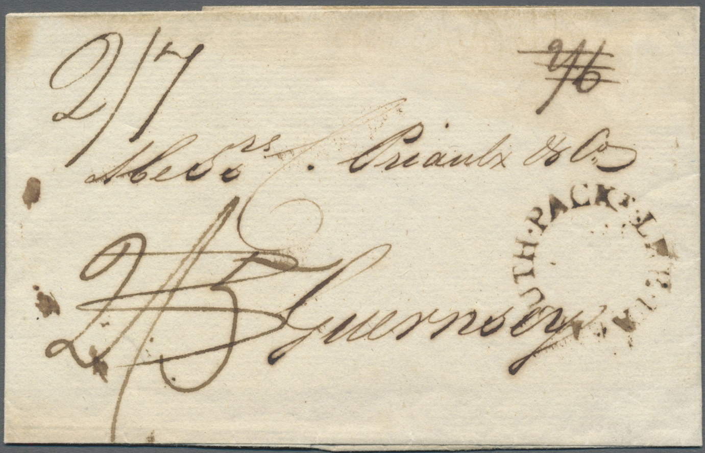 Br Großbritannien - Guernsey: 1805. Pre-stamp Envelope Written From Lisbon Dated '18th Nov 1805' Addressed To Gue - Guernesey