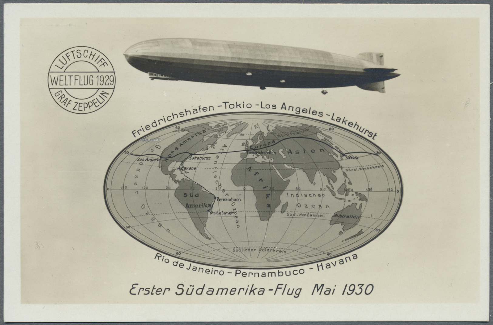 GA Thematik: Zeppelin / Zeppelin: 1930, Dt. Reich. Privat-Postkarte 10 Pf Steinadler Neben 8 Pf Ebert "Erster Südamerika - Zeppelins