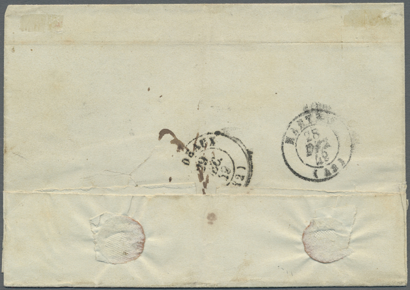 Br Großbritannien - Guernsey: 1849. Stampless Envelope Addressed To Bordeaux Cancelled By Guernsey Date Stamp In - Guernesey
