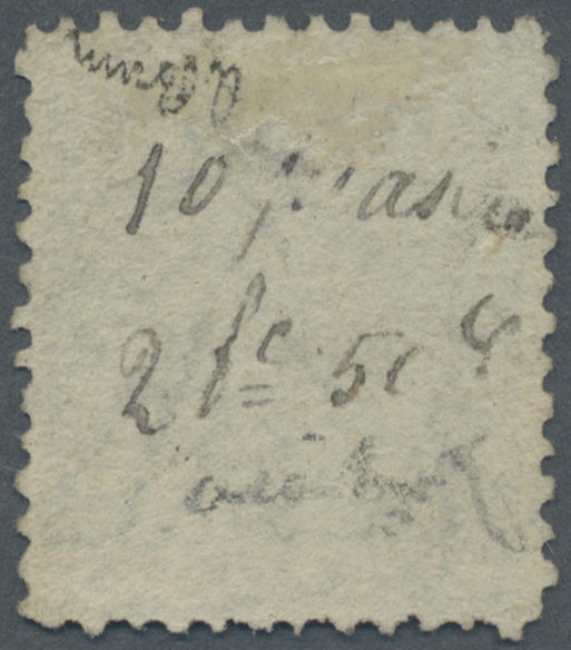 O Ägypten: 1866 10pi. Slate, Perf 12½, Wmk Reversed, Used And Cancelled By 1866 C.d.s., Fine. Signed 'A. Brun'. - 1915-1921 British Protectorate