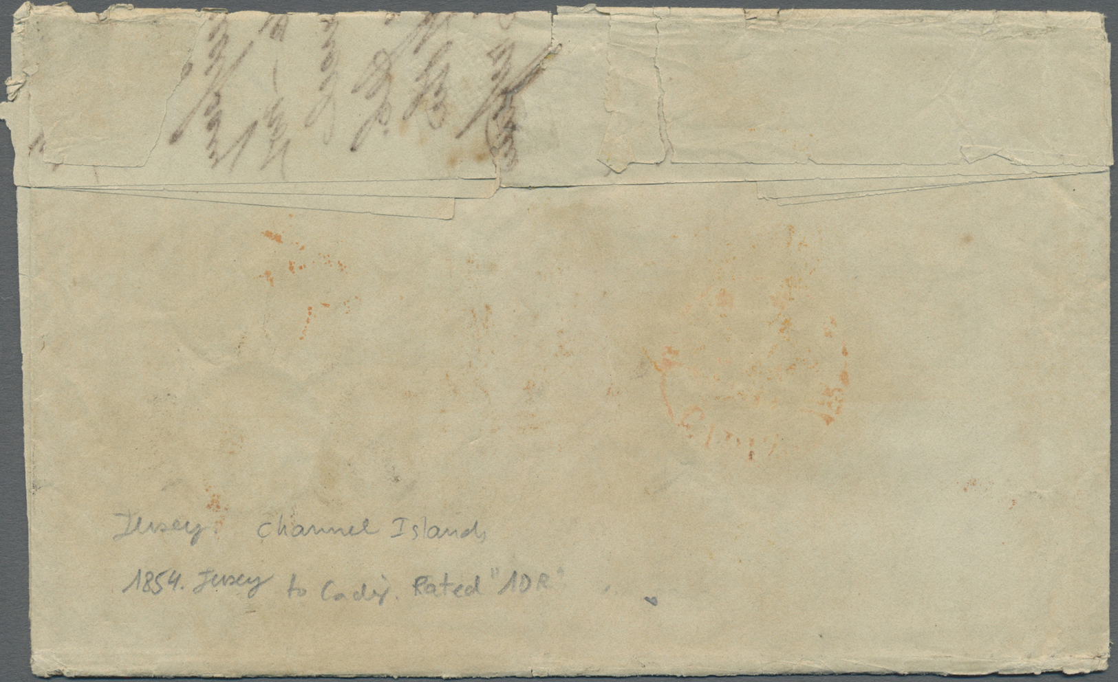 Br Großbritannien - Jersey: 1854. Stampless Envelope (tears And Creases) Written From Jersey Dated '23rd May 1854 - Jersey
