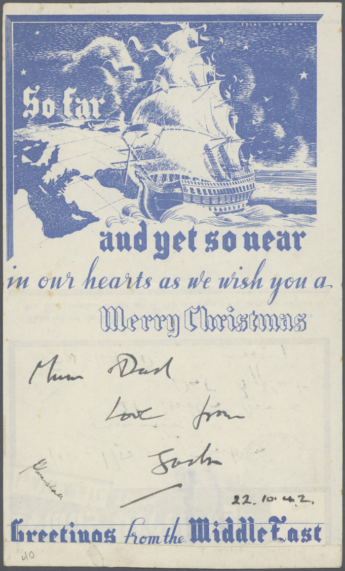Br Britische Militärpost II. WK: 1942/1945, seven different Air Mail lettersheets with special CHRISTMAS greeting