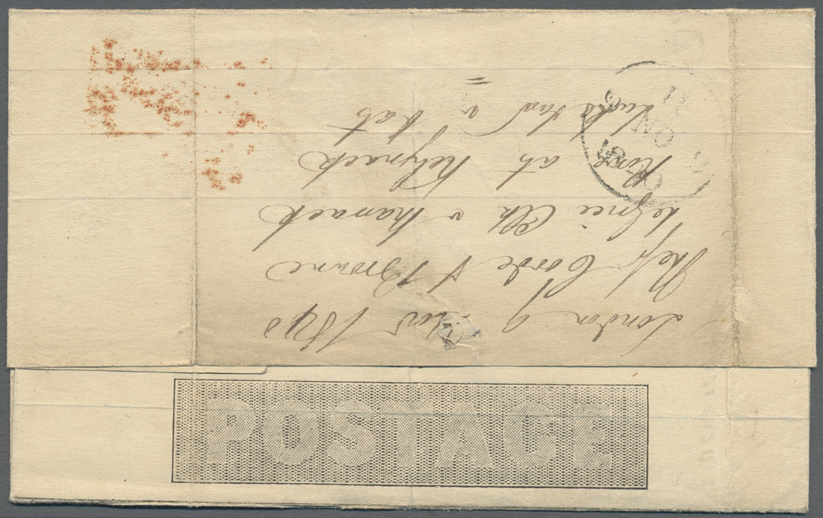 GA Großbritannien - Ganzsachen: 1840, 1 D. Mulready Letter Sheet With Number "A 10", Used From London With Red MC - 1840 Mulready Envelopes & Lettersheets