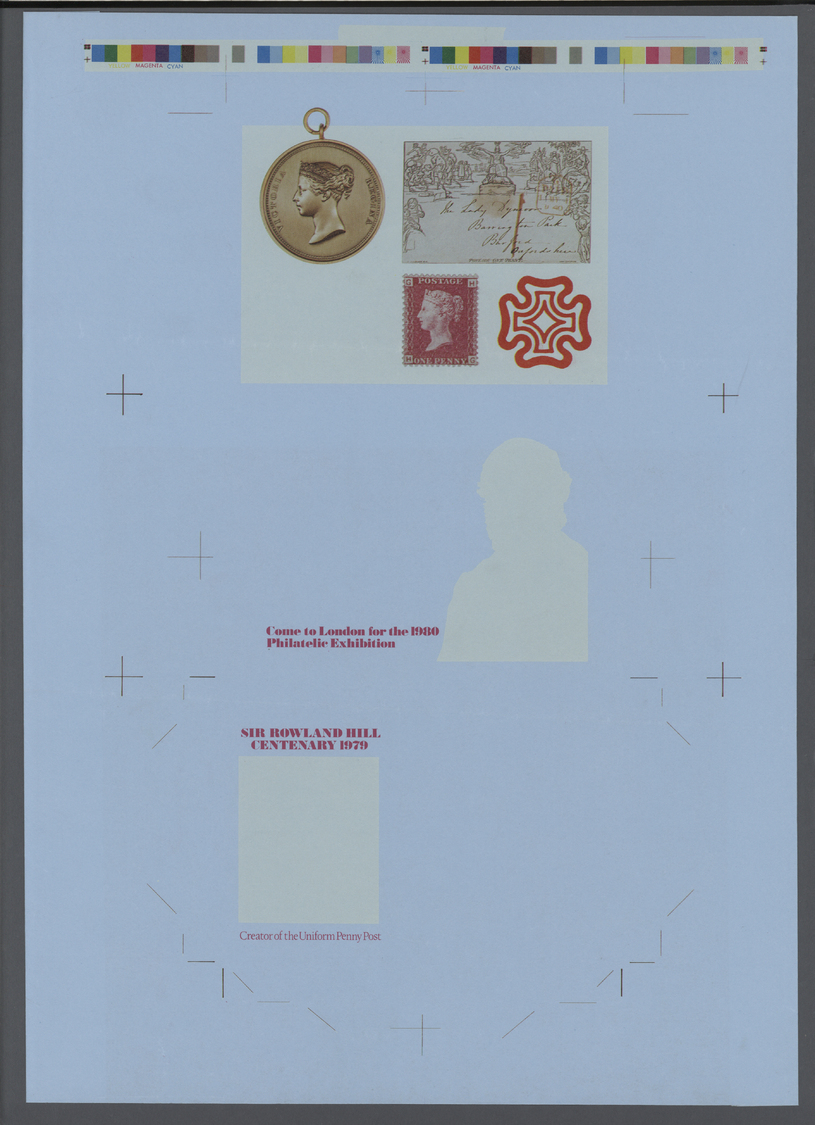 GA Großbritannien - Ganzsachen: 1979, Rowland Hill Centenary Aerogramme - Four Progressive Colour Proofs (some Cr - 1840 Enveloppes Mulready