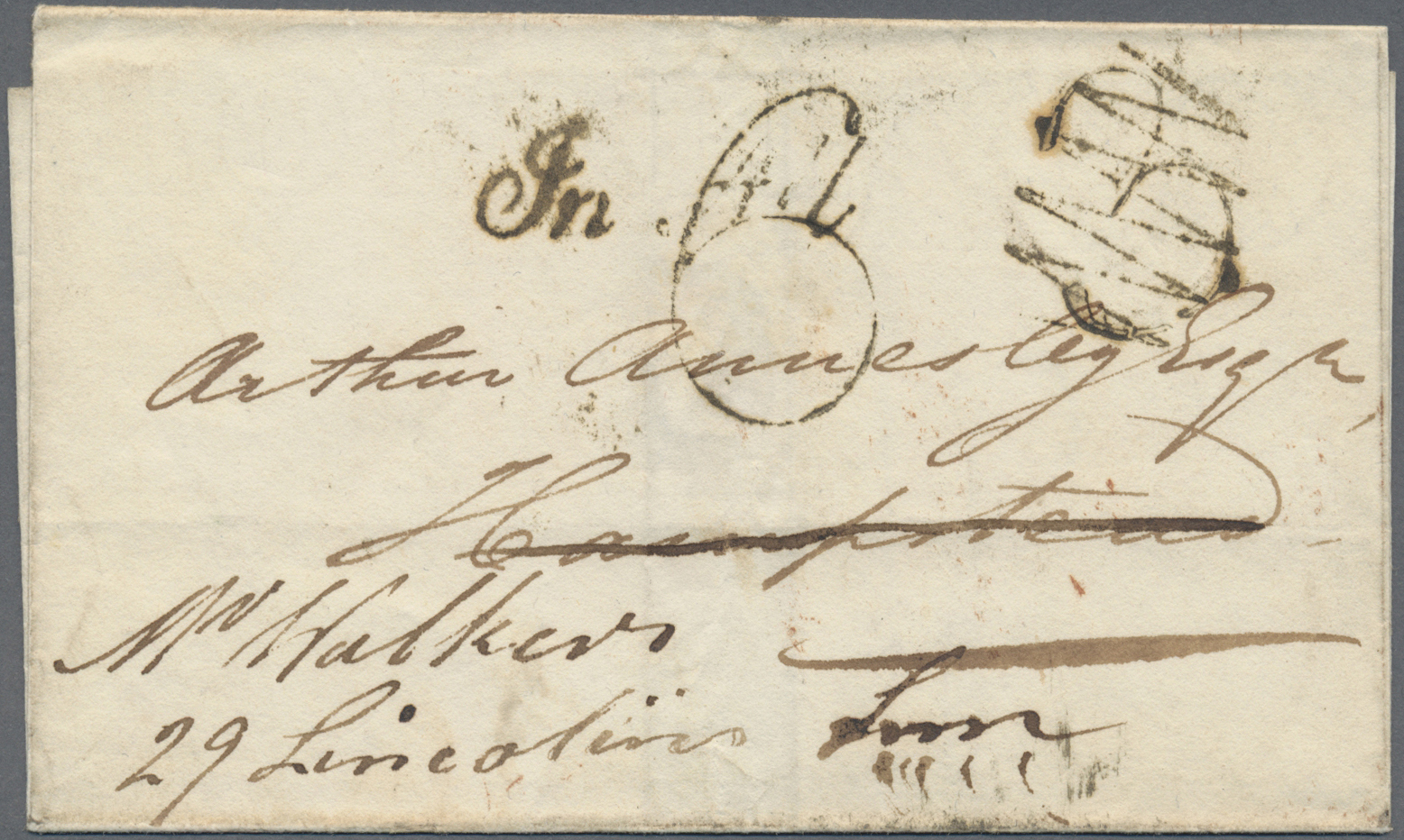 Br Großbritannien - Stempel: 1822/1837: Two Letters With Erasure Markings. A) 1822 Letter From London, Lombardstr - Postmark Collection