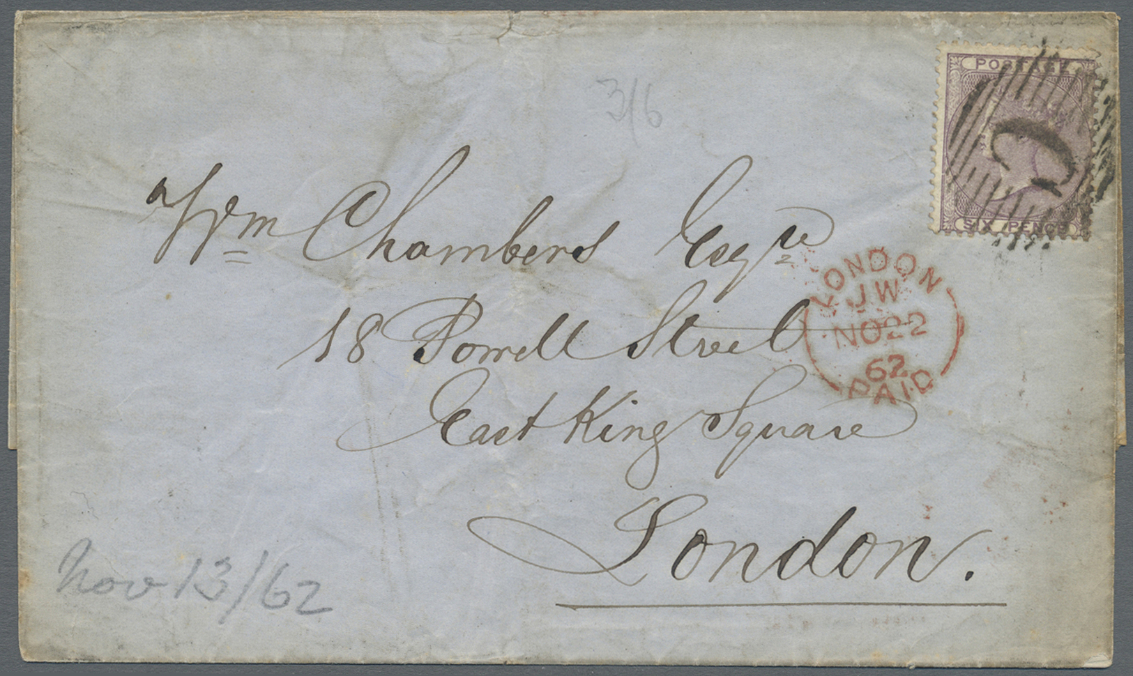 Br Großbritannien - Used Abroad: 1862, Britische Post In Der Levante, Brief Aus Constantinopel Mit 6d, Stempel "C - Other & Unclassified