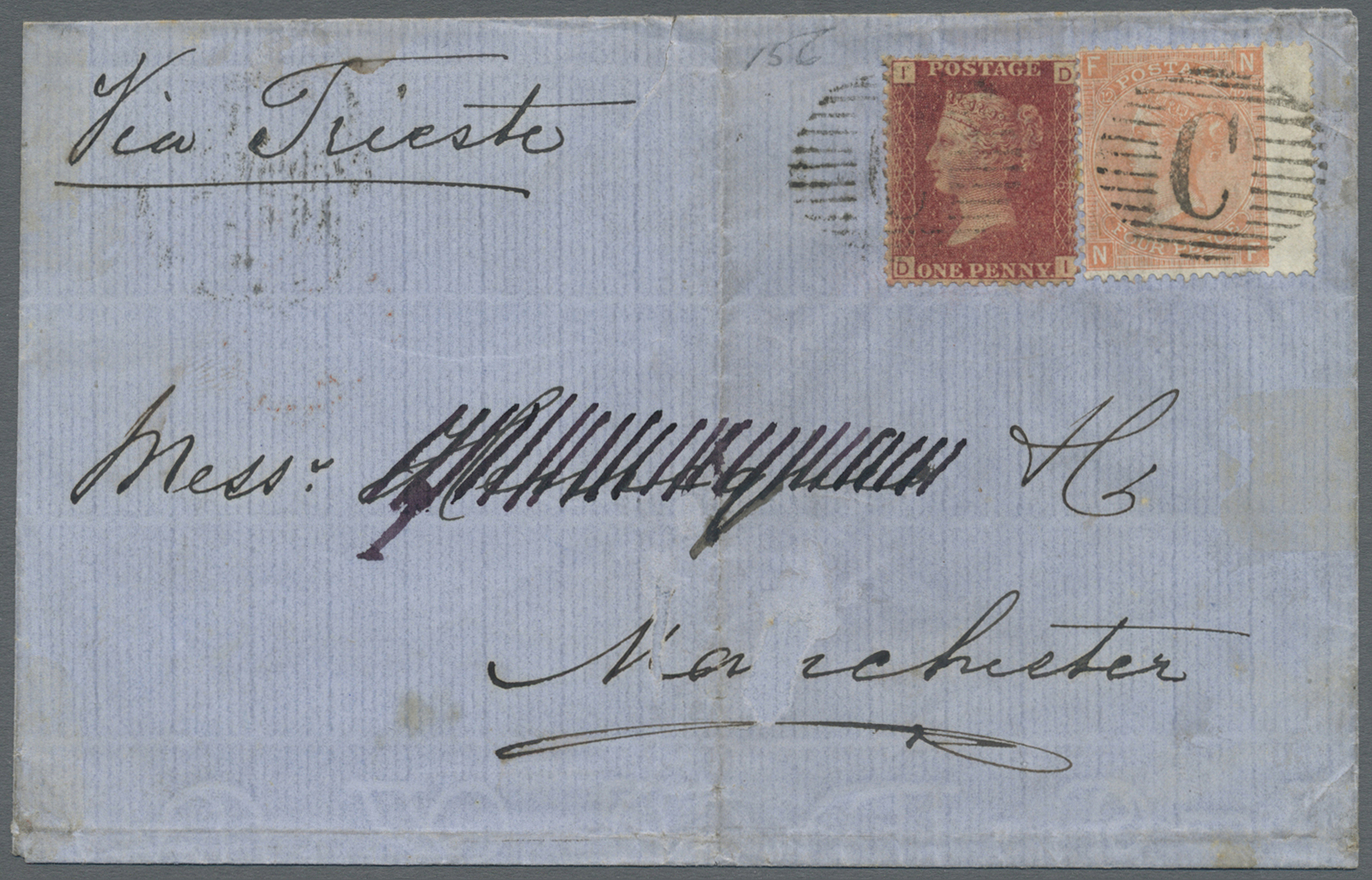 Br Großbritannien - Used Abroad: 1871/1873, Britische Post In Der Levante, 6 Briefe (alle Mit Mittelbug, Leicht F - Autres & Non Classés