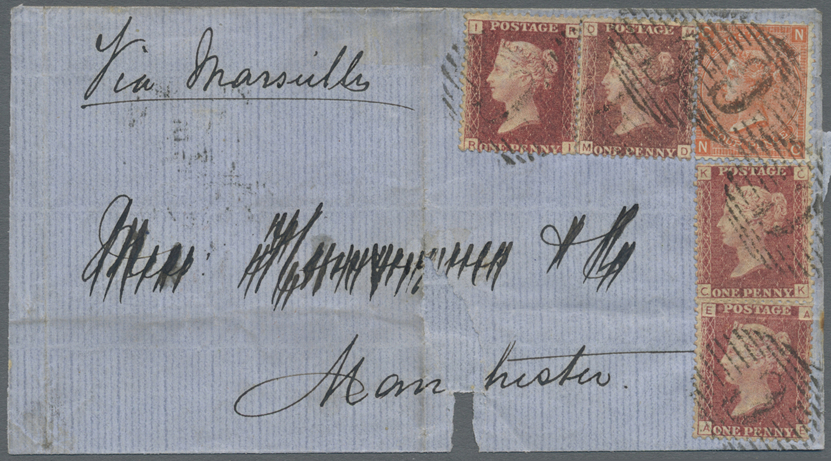 Br Großbritannien - Used Abroad: 1871/1873, britische Post in der Levante, 6 Briefe (alle mit Mittelbug, leicht f