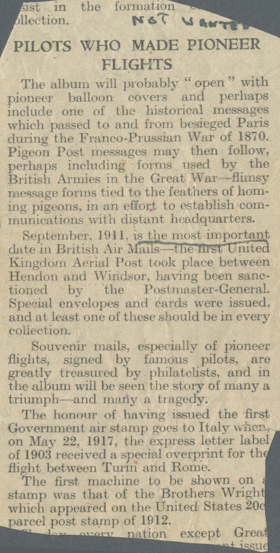 Br Großbritannien - Besonderheiten: 1911, ENGLAND/1.UK AERIAL POST /LONDON - WINSOR 9.9. (SST.2) Auf Dunkelgrüner - Autres & Non Classés