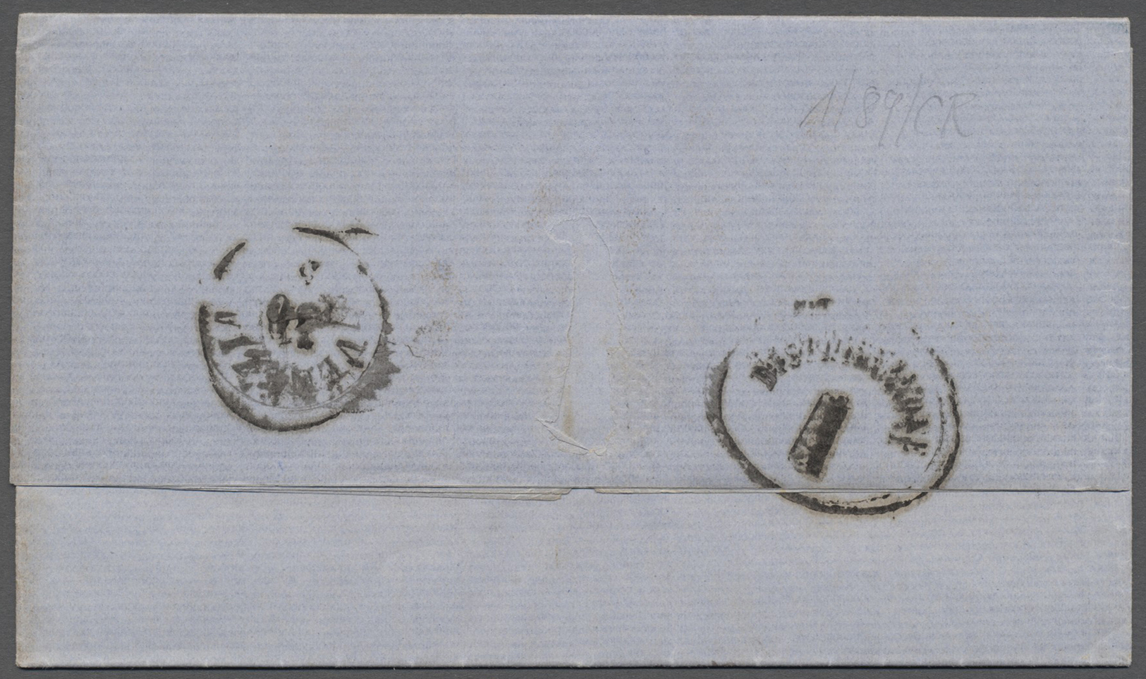 Br Ionische Inseln: LEFKAS / SANTA MAURA: 1862. Faltbrief Mit Vollständigem Inhalt. Abgangs-Zweikreistempel Lefka - Ionian Islands