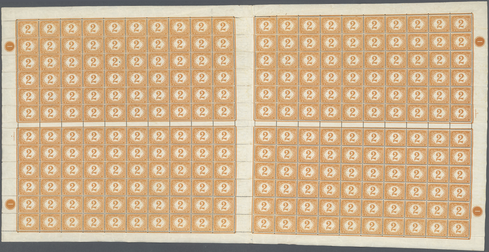 ** Ägypten - Portomarken: 1889-1921, Seven Sheets Of Postage Due Stamps Including Very Scarce 1889 2 Pia. Orange And 10  - Other & Unclassified