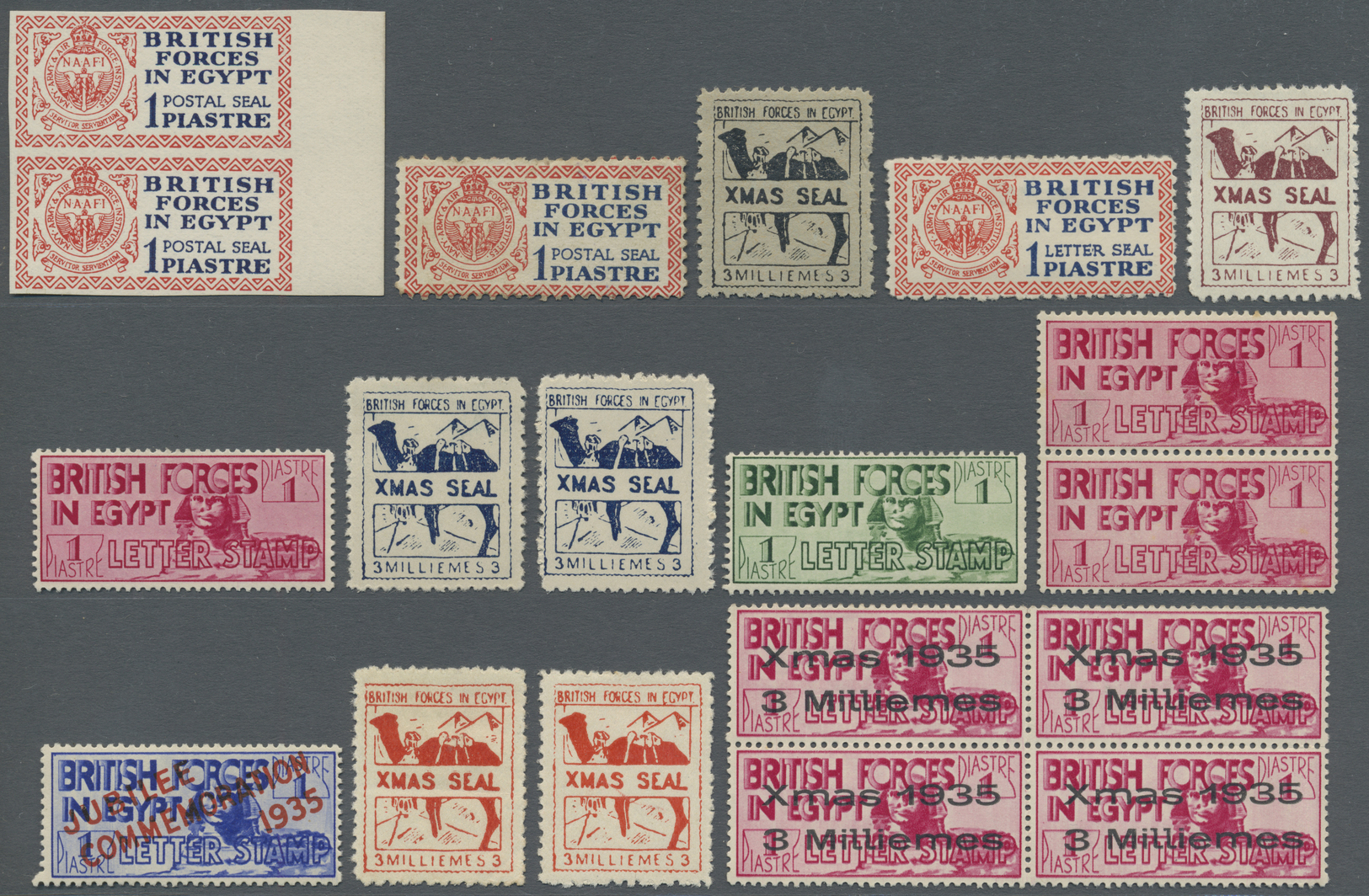 * Ägypten - Militärpostmarken: 1932-35 British Forces: Set Of All The 11 Stamps Issued Plus Extras As 1st Issue Imperf P - Other & Unclassified