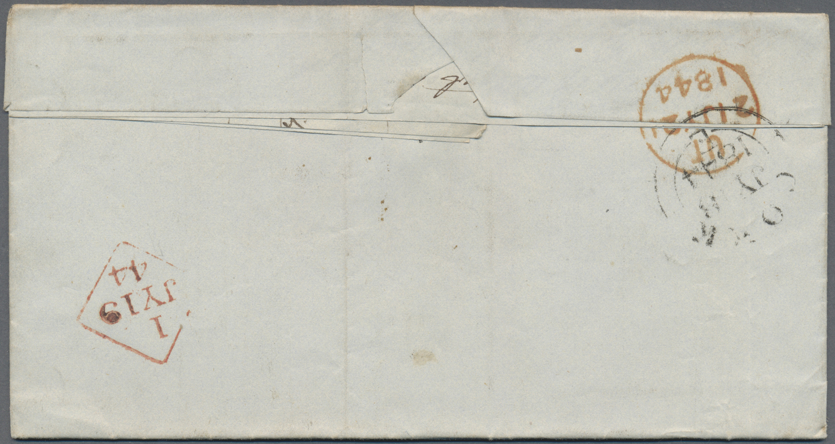 Br Irland - Vorphilatelie: 1844. Folded Stampless Envelope Addressed To ‘The Secretary In The Military Department - Prephilately