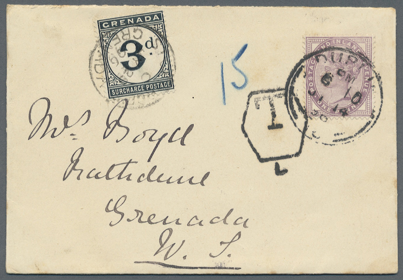 Br Irland: 1896. Envelope Addressed To The West Indies Bearing Great Britain SG 172, 1d Lilac Tied By Dublin Cds, - Covers & Documents
