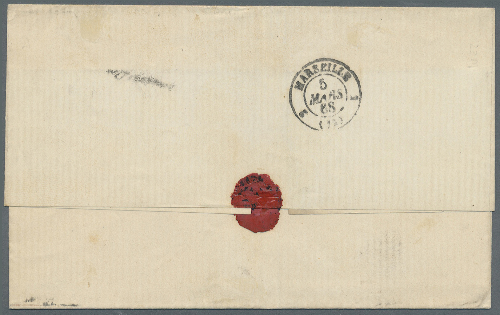 Br Ägypten - Besonderheiten: 1868 (FRENCH MARITIME). Stampless Envelope Written From Alexandria Dated '28 Feb 1868' Addr - Other & Unclassified