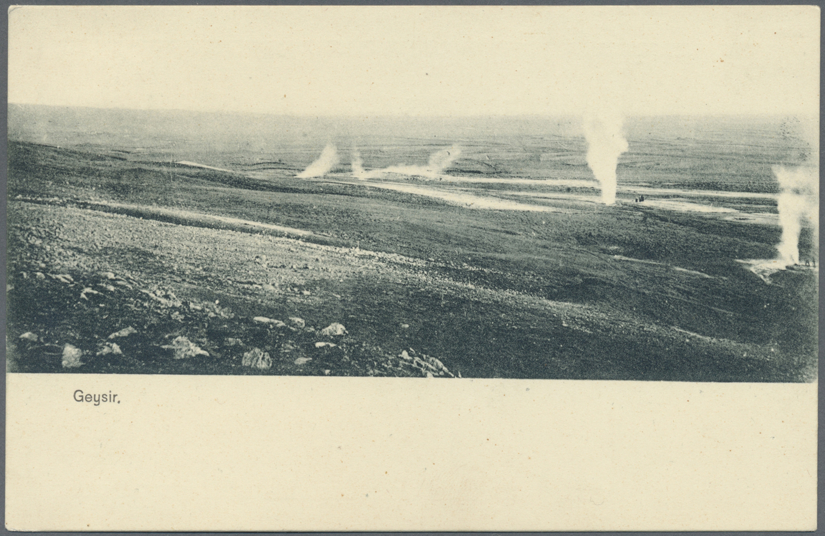 Br Island: 1900 (ca): Photo Picture Post Card (showing Geysir) Franked With 10 Aur Red, Tied By FLATEYRI (undated - Autres & Non Classés