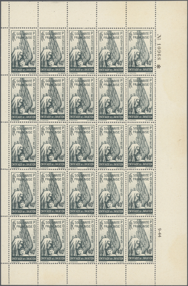 ** Algerien - Nationales Befreiungskomitee Algier: 1944, Charity, Two Issues As Sheet Of 25 Stamps With Sheet And Job Nu - Other & Unclassified