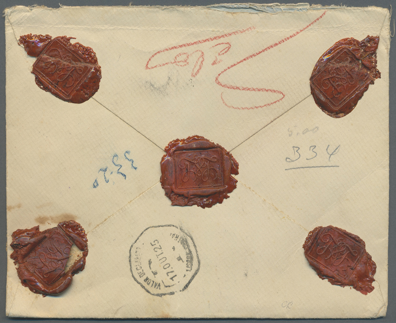 Br Angola: 1925. Value Declared Envelope Addressed To Lisboa Bearing Yvert 220, 1e Pink And Yvert 222, 2e Purple (2) Tie - Angola