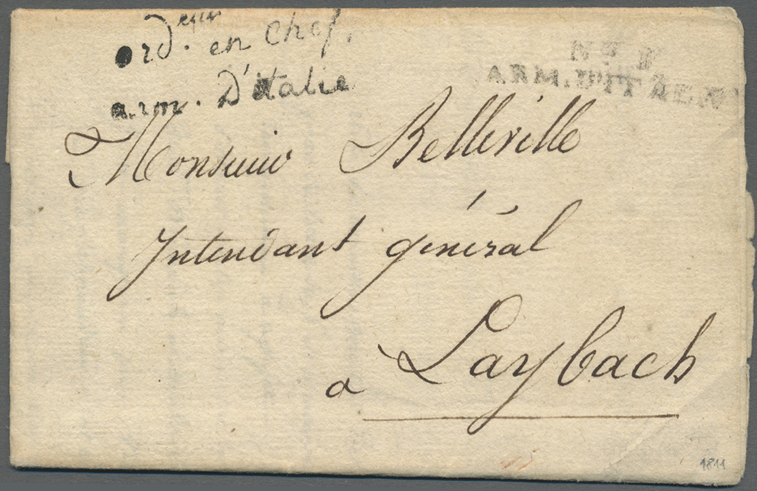 Br Italien - Vorphilatelie: 1811, Interesting Complete (partially Printed "Joubert...") Folded Letter From Milan - ...-1850 Préphilatélie