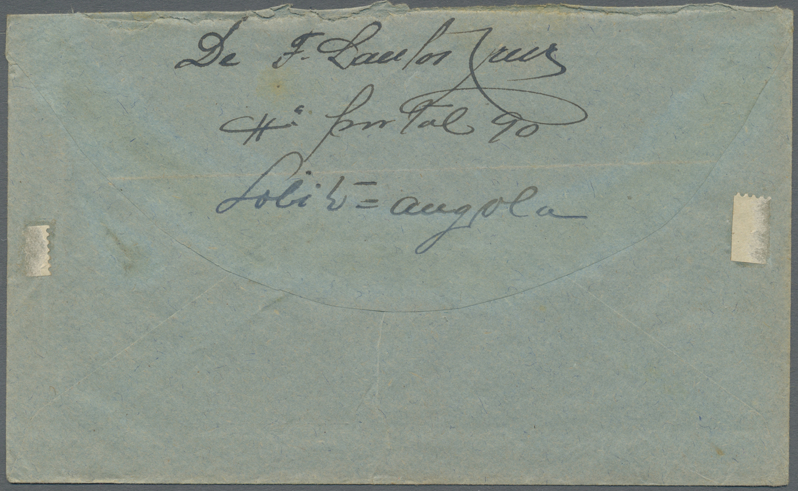 Br Angola: 1925. Envelope Addressed To France Bearing Angola Yvert 153, 20c Yellow-green (strip Of Six) And Yvert 216, 4 - Angola