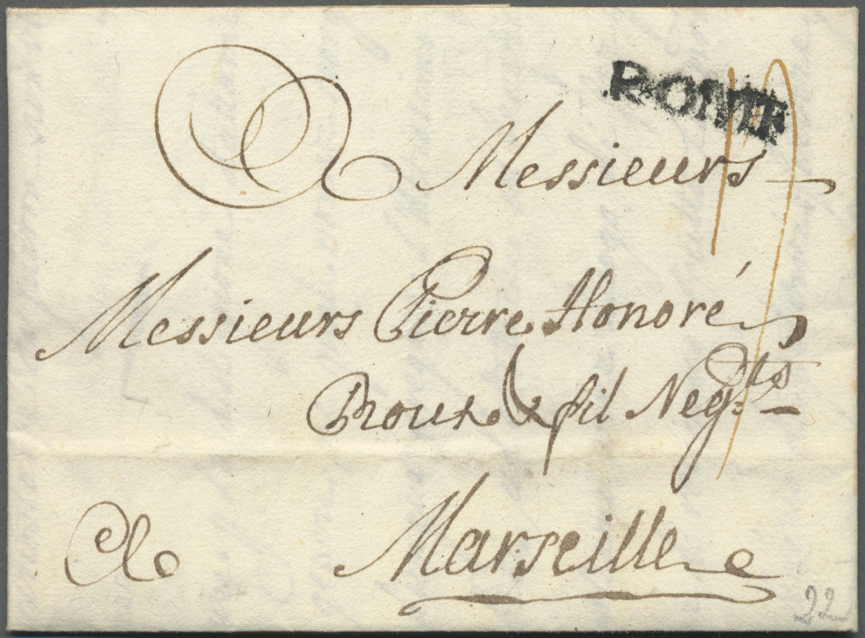 Br Italien - Altitalienische Staaten: Kirchenstaat: 1797, Complete Folded Letter From ANCONA To Marseille Via Fre - Etats Pontificaux