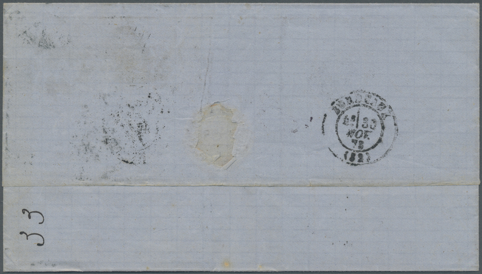 Br Argentinien: 1873. Envelope Addressed To France Bearing Yvert 18, 5c Red Tied By Cork Obliterator With Adjacent Bueno - Other & Unclassified