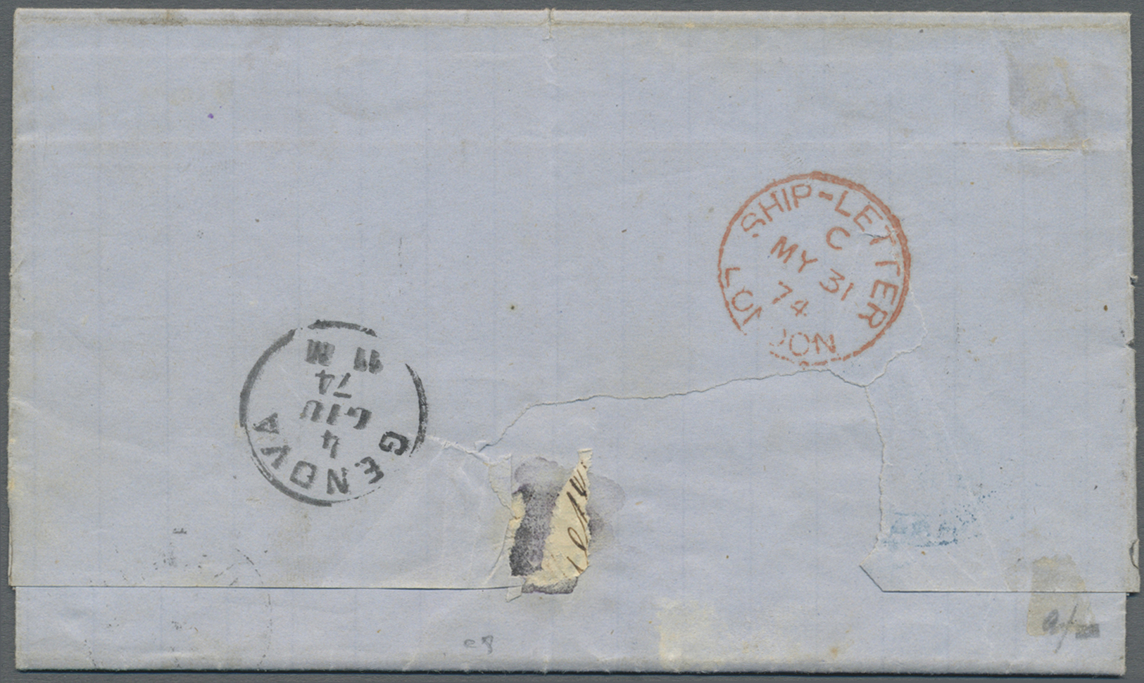 Br Argentinien: 1874. Stampless Envelope Written From Parana Dated Apri/27th 1874' Addressed To Italy Cancelled By Paran - Other & Unclassified
