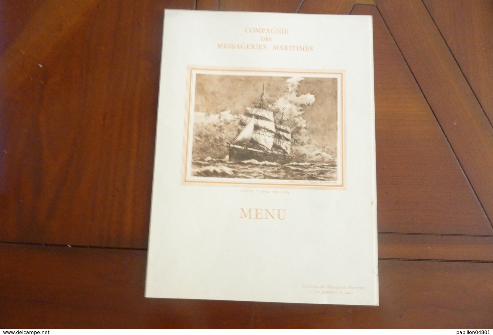 MENU BATEAU PAQUEBOT COMPAGNIE DES MESSAFERIES MARITIMES LA MARSEILLAISE 9 JUIN 1951 - Menus