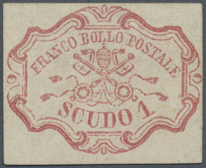 (*) Italien - Altitalienische Staaten: Kirchenstaat: 1852, 1sc. Rose, Fresh Colour, Close To Wide Magins, Unused N - Etats Pontificaux