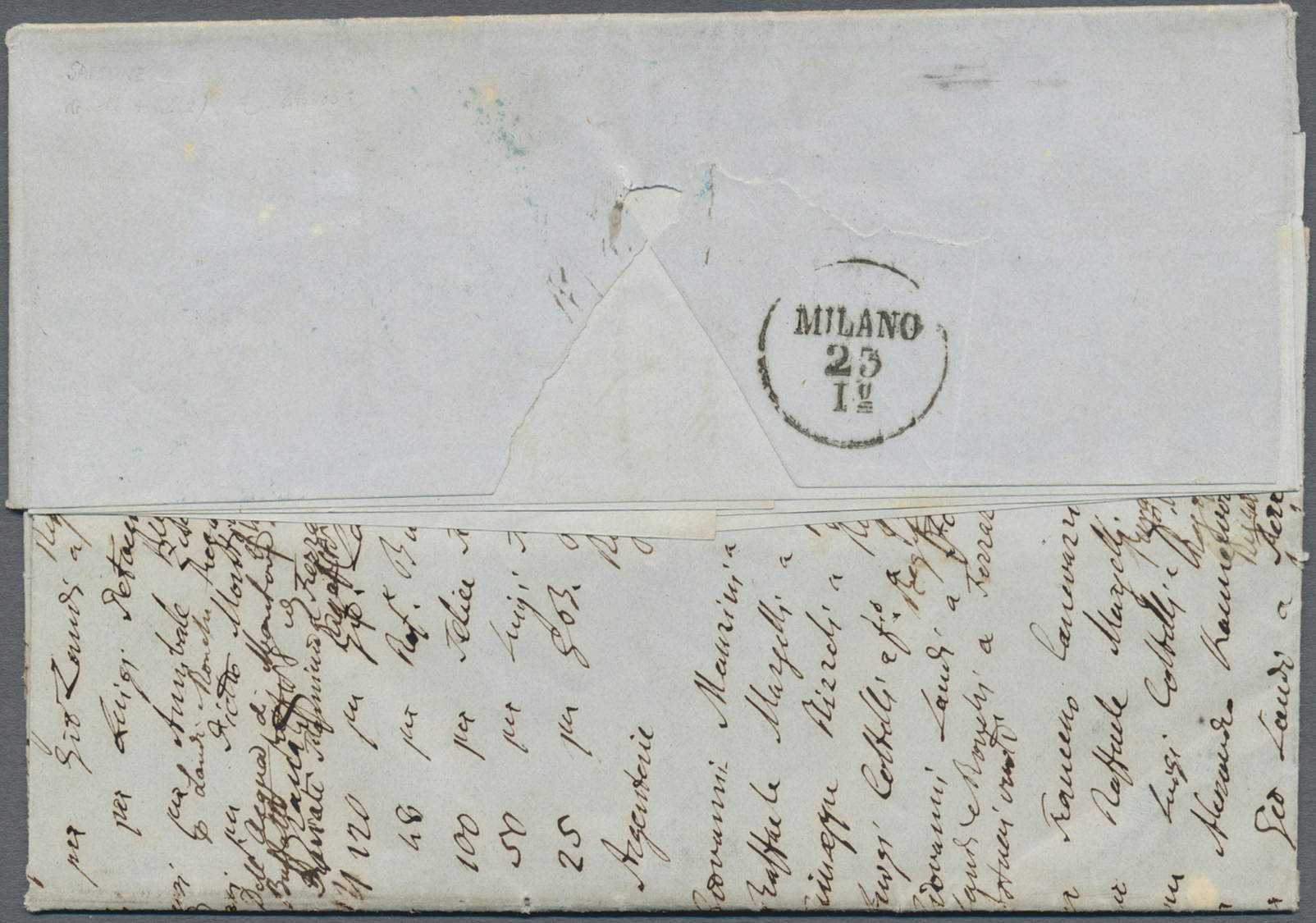 Br Italien - Altitalienische Staaten: Modena: 1857, Entire Letter Bearing  1 Lira Black On White And 2x 10 Cent B - Modène