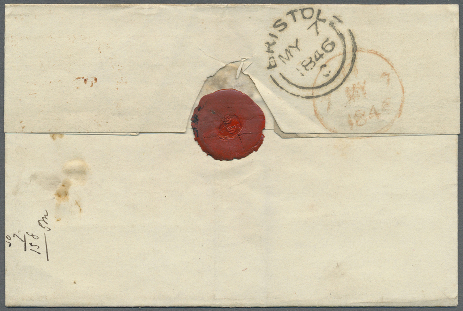 Br Neusüdwales: 1845 (2.12.), Pre-philatelic Folded Entire With Different Ms. Taxe Markings And Fine Red Oval 'PAID SHIP - Covers & Documents