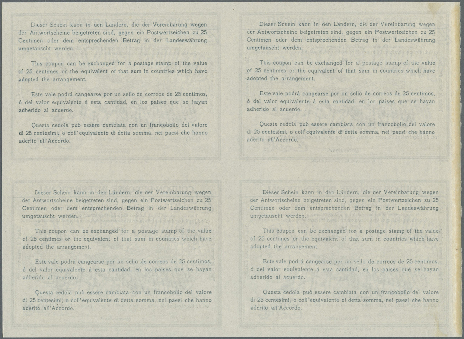 GA Queensland: Design 1906 International Reply Coupon As Block Of Four 3 D Queensland. This Block Of International Reply - Covers & Documents