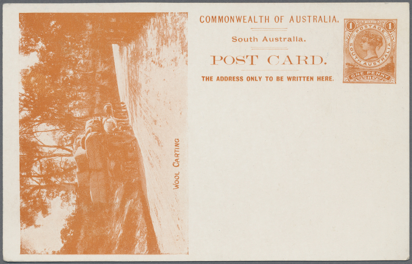 GA Südaustralien: 1908, Two QV 1d. Pictorial Stat. Postcards (Adelaide Ptg.) In Blue And Orange Both With View 'WOOL CAR - Covers & Documents