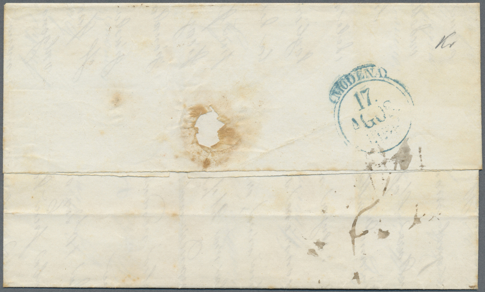 Br Italien - Altitalienische Staaten: Sardinien: 1856, Two 20c. Blue On Folded Envelope Tied By Clear "TORINO 17/ - Sardaigne