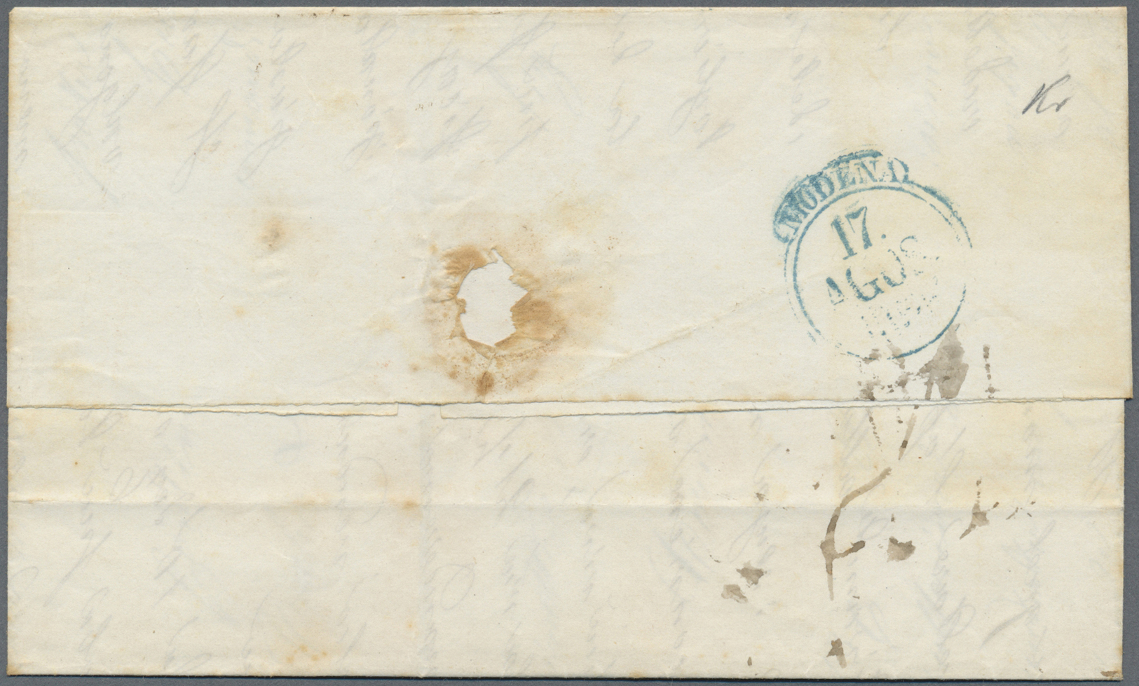 Br Italien - Altitalienische Staaten: Sardinien: 1856, Two 20c. Blue On Folded Envelope Tied By Clear "TORINO 17/ - Sardinien